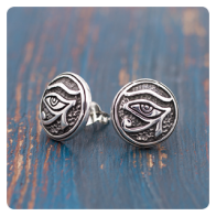 Eye of Ra Silver Earrings 