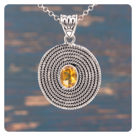Citrine Silver Pendant