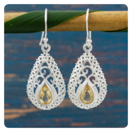 Citrine Silver Earrings
