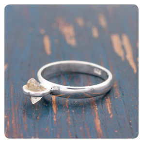 Herkimer Quartz Silver Ring