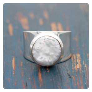 Baroque Pearl Silver Ring