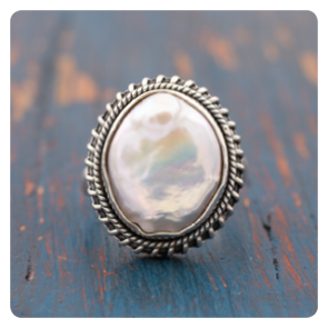 Baroque Pearl Silver Ring