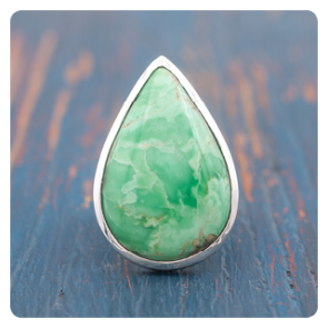 Teardrop Variscite Silver Ring