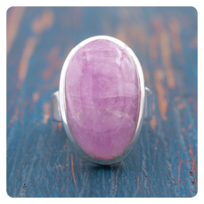 Kunzite Silver Statement Ring
