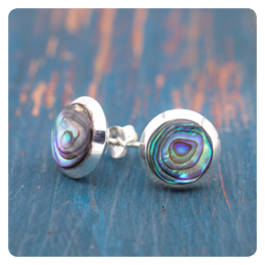 Abalone Silver Stud Earrings