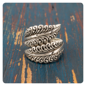 Silver Leaf Wrap Ring