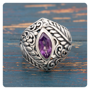 Amethyst Silver Ring
