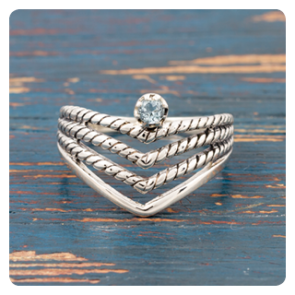 Blue Topaz Silver Ring