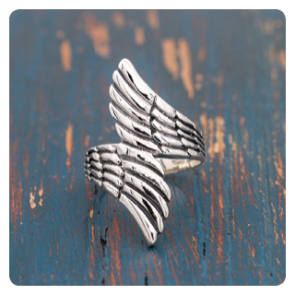 Angel Wings Silver Ring 