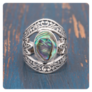 Abalone silver ring 