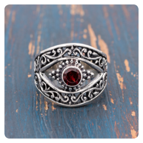 Garnet Silver Ring