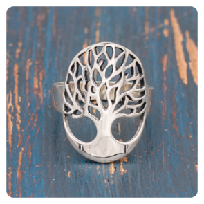 Tree of Life Silver Ring 