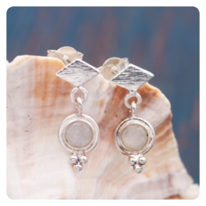 Moonstone Silver Earrings