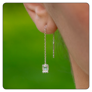 Prehnite Threader Earrings