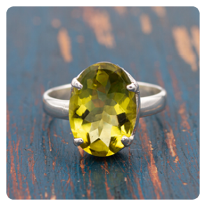 Lemon Quartz Silver Ring