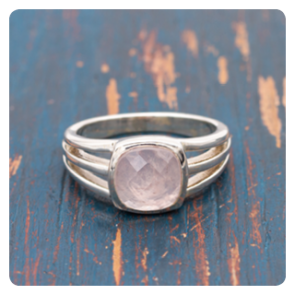 Rose Quartz Silver Ring