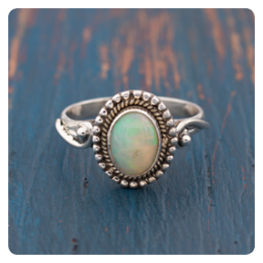 Opal Silver Ring