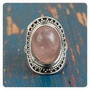 Rose Quartz Silver Ring