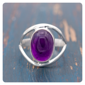 Amethyst Silver Ring
