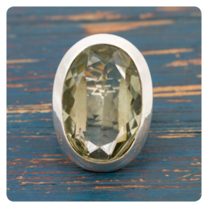 Prasiolite Silver Ring