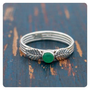 Green Onyx Silver Ring