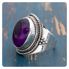 Amethyst Silver Ring 