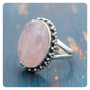 Rose Quartz Silver Ring