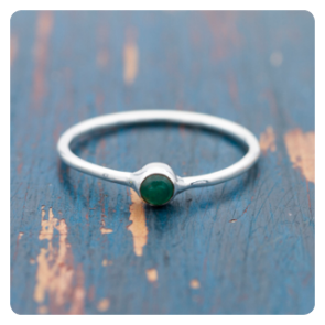 Green Onyx Silver Ring