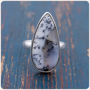 Dendritic Agate Silver Ring