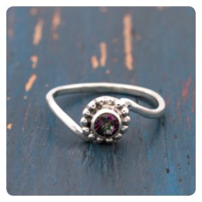 Mystic Topaz Silver Ring