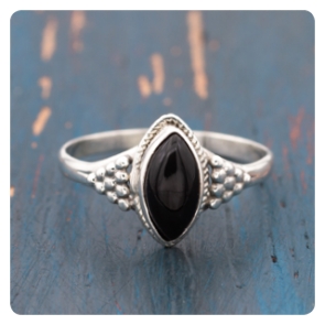 Black Onyx Silver RIng