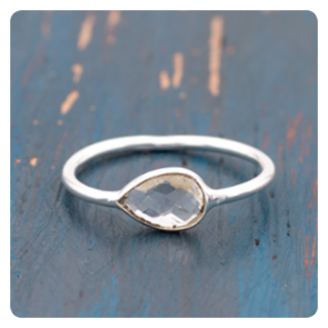Quartz Crystal Silver Ring