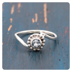 Blue Topaz Silver Ring