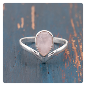 Rose Quartz Silver Ring