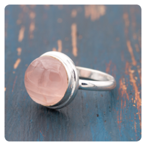 Rose Quartz Silver Ring