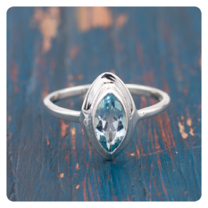 Blue Topaz Silver Ring