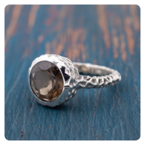Smoky Quartz Silver Ring