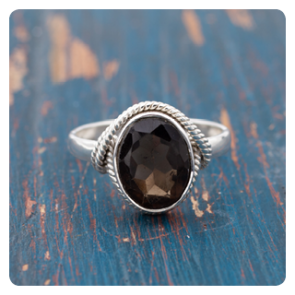 Smoky Quartz Silver Ring