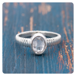 Quartz Crystal Silver Ring