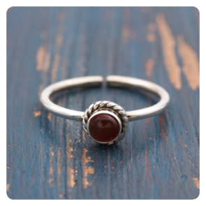 Carnelian Silver Midi Ring