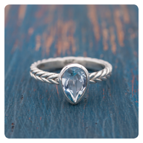 Blue Topaz Silver Ring