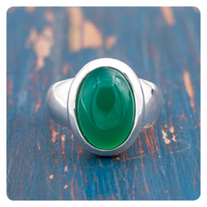 Green Onyx Silver Ring
