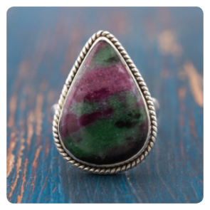 Ruby Zoisite Silver Ring
