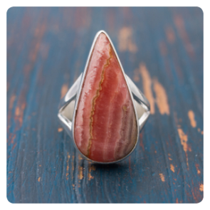 Rhodochrosite Silver Ring