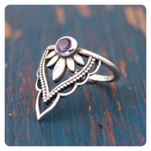Amethyst Silver Ring