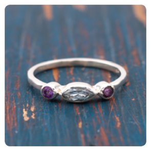 Topaz and Amethyst Silver Ring