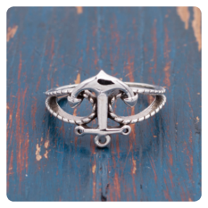 Nautical Anchor Silver Ring