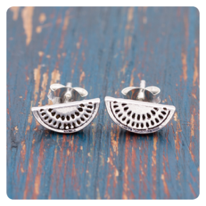 Mini "Watermelon" Silver Earrings