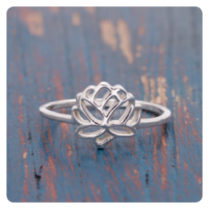 Lotus Flower Silver Ring
