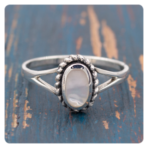 Mother of Pearl Silver Ring